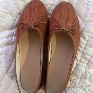 Loeffler Randall Silk Moire Brown Ballet Flats
